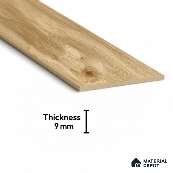 Wood Look Floor Tile TL 10724 Chevron Oaklore Beige 3 ft x 6 inch Matte Finish Porcelain Tile - 9 mm | Random 6 | Suitable For living Room, Bedroom, Bathroom | 2-3 mm Spacer is Mandatory
