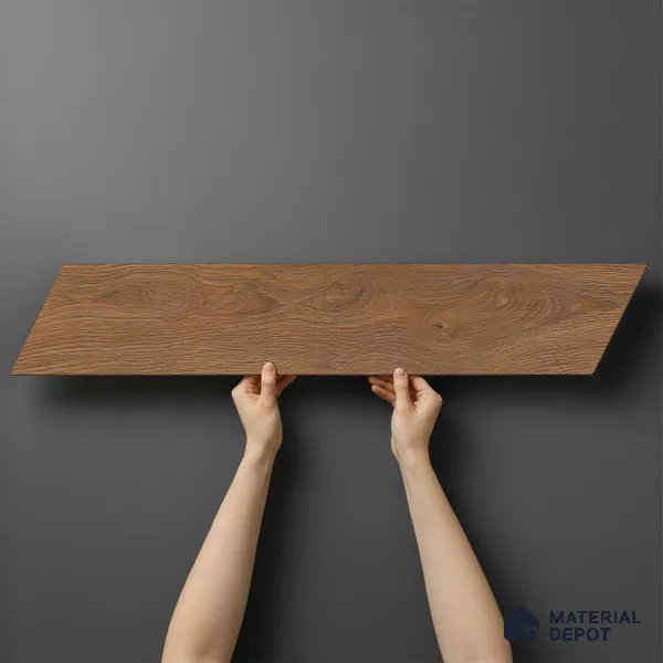 Wood Look Floor Tile TL 10389 Puritan Pine 35.43 inch x 6 inch Matte Finish Vitrified Tile - 9 mm | Suitable For living Room, Bedroom, Bathroom | 2-3 mm Spacer is Mandatory