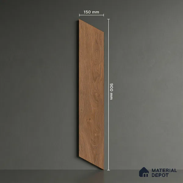 Wood Look Floor Tile TL 10389 Puritan Pine 35.43 inch x 6 inch Matte Finish Vitrified Tile - 9 mm | Suitable For living Room, Bedroom, Bathroom | 2-3 mm Spacer is Mandatory