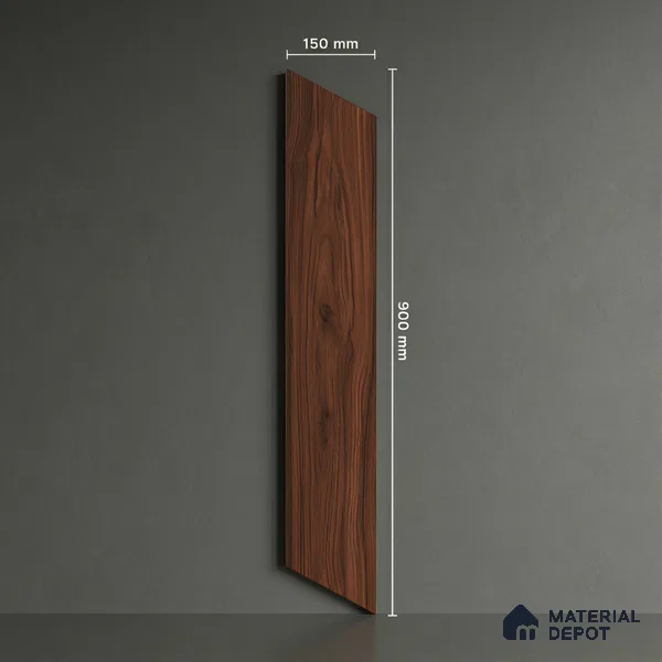 Wood Look Floor Tile TL 10399 Chevron Pecan 35.43 inch x 6 inch Matte Finish Porcelain Tile - 9 mm | Suitable For living Room, Bedroom, Bathroom | 2-3 mm Spacer is Mandatory