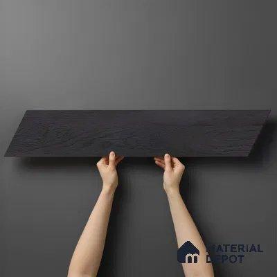 Wood Look Floor Tile TL 10383 Classic Jet Black 35.43 inch x 6 inch Matte Finish Vitrified Tile - 9 mm | Suitable For living Room, Bedroom, Bathroom | 2-3 mm Spacer is Mandatory
