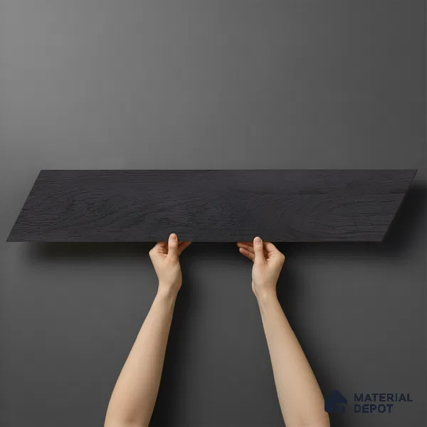 Wood Look Floor Tile TL 10383 Classic Jet Black 35.43 inch x 6 inch Matte Finish Vitrified Tile - 9 mm | Suitable For living Room, Bedroom, Bathroom | 2-3 mm Spacer is Mandatory
