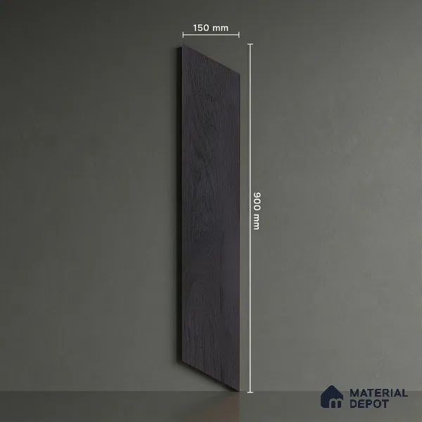 Wood Look Floor Tile TL 10383 Classic Jet Black 35.43 inch x 6 inch Matte Finish Vitrified Tile - 9 mm | Suitable For living Room, Bedroom, Bathroom | 2-3 mm Spacer is Mandatory