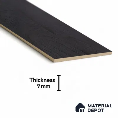 Wood Look Floor Tile TL 10383 Classic Jet Black 35.43 inch x 6 inch Matte Finish Vitrified Tile - 9 mm | Suitable For living Room, Bedroom, Bathroom | 2-3 mm Spacer is Mandatory