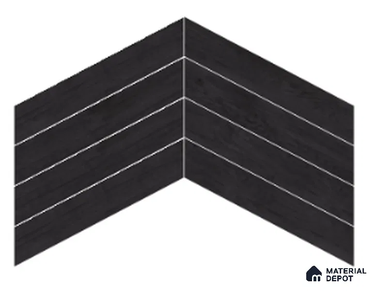 Wood Look Floor Tile TL 10383 Classic Jet Black 35.43 inch x 6 inch Matte Finish Vitrified Tile - 9 mm | Suitable For living Room, Bedroom, Bathroom | 2-3 mm Spacer is Mandatory
