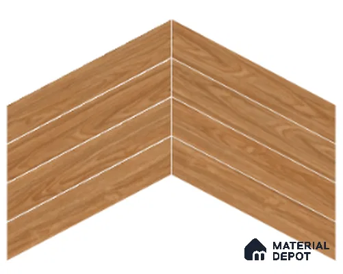 Wood Look Floor Tile TL 10392 Chevron Treviso 35.43 inch x 6 inch Matte Finish Porcelain Tile - 9 mm | Suitable For living Room, Bedroom, Bathroom | 2-3 mm Spacer is Mandatory