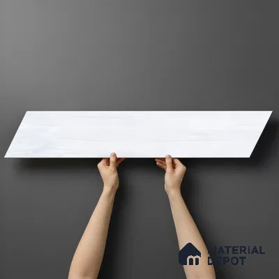 Wood Look Floor Tile TL 10382 Classic White 35.43 inch x 6 inch Matte Finish Vitrified Tile - 9 mm | Suitable For living Room, Bedroom, Bathroom | 2-3 mm Spacer is Mandatory