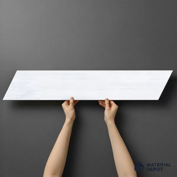 Wood Look Floor Tile TL 10382 Classic White 35.43 inch x 6 inch Matte Finish Vitrified Tile - 9 mm | Suitable For living Room, Bedroom, Bathroom | 2-3 mm Spacer is Mandatory