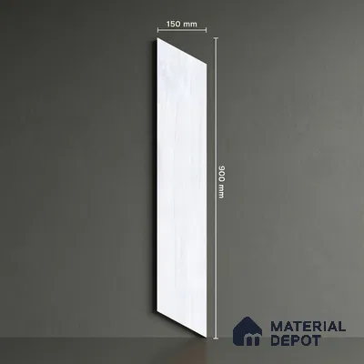 Wood Look Floor Tile TL 10382 Classic White 35.43 inch x 6 inch Matte Finish Vitrified Tile - 9 mm | Suitable For living Room, Bedroom, Bathroom | 2-3 mm Spacer is Mandatory