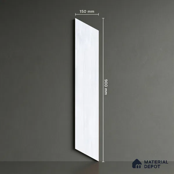 Wood Look Floor Tile TL 10382 Classic White 35.43 inch x 6 inch Matte Finish Vitrified Tile - 9 mm | Suitable For living Room, Bedroom, Bathroom | 2-3 mm Spacer is Mandatory