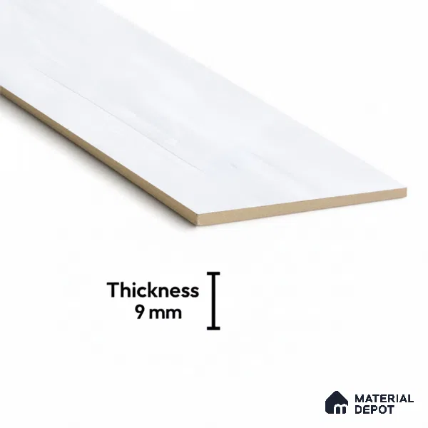 Wood Look Floor Tile TL 10382 Classic White 35.43 inch x 6 inch Matte Finish Vitrified Tile - 9 mm | Suitable For living Room, Bedroom, Bathroom | 2-3 mm Spacer is Mandatory