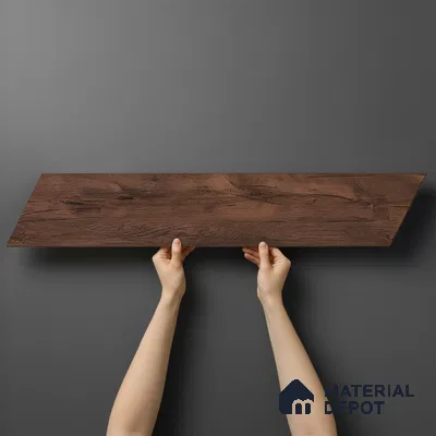Wood Look Floor Tile TL 10393 B Chevron Tropez Prune 35.43 inch x 6 inch Matte Finish Porcelain Tile - 9 mm | Suitable For living Room, Bedroom, Bathroom | 2-3 mm Spacer is Mandatory