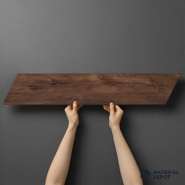 Wood Look Floor Tile TL 10393 B Chevron Tropez Prune 35.43 inch x 6 inch Matte Finish Porcelain Tile - 9 mm | Suitable For living Room, Bedroom, Bathroom | 2-3 mm Spacer is Mandatory