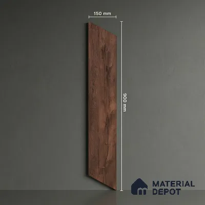 Wood Look Floor Tile TL 10393 B Chevron Tropez Prune 35.43 inch x 6 inch Matte Finish Porcelain Tile - 9 mm | Suitable For living Room, Bedroom, Bathroom | 2-3 mm Spacer is Mandatory