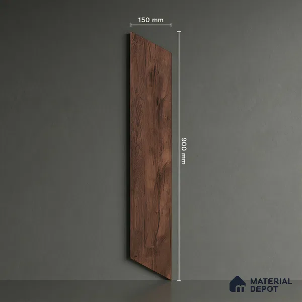 Wood Look Floor Tile TL 10393 B Chevron Tropez Prune 35.43 inch x 6 inch Matte Finish Porcelain Tile - 9 mm | Suitable For living Room, Bedroom, Bathroom | 2-3 mm Spacer is Mandatory