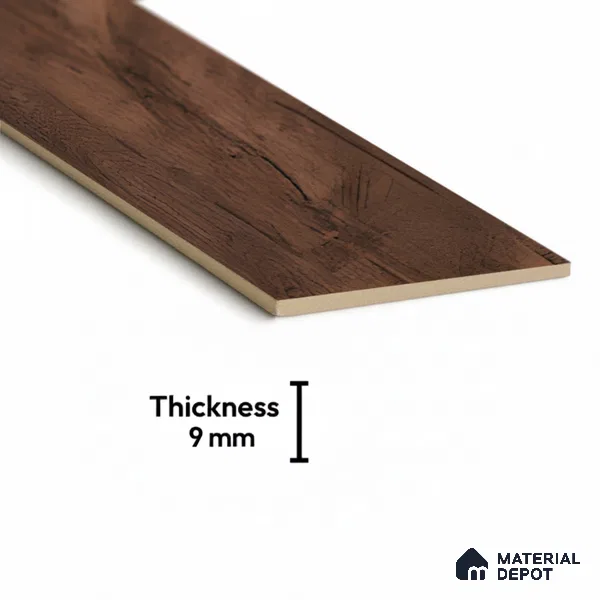 Wood Look Floor Tile TL 10393 B Chevron Tropez Prune 35.43 inch x 6 inch Matte Finish Porcelain Tile - 9 mm | Suitable For living Room, Bedroom, Bathroom | 2-3 mm Spacer is Mandatory