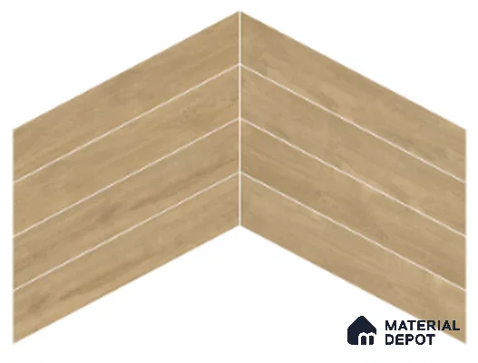 Wood Look Floor Tile TL 10393 C Chevron Tropez Springcreek 35.43 inch x 6 inch Matte Finish Porcelain Tile - 9 mm | Suitable For living Room, Bedroom, Bathroom | 2-3 mm Spacer is Mandatory