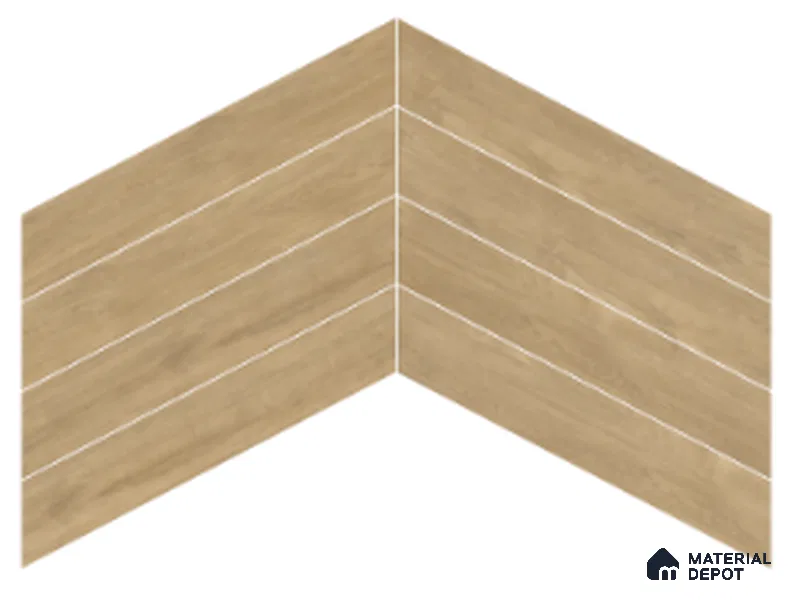 Wood Look Floor Tile TL 10393 C Chevron Tropez Springcreek 35.43 inch x 6 inch Matte Finish Porcelain Tile - 9 mm | Suitable For living Room, Bedroom, Bathroom | 2-3 mm Spacer is Mandatory