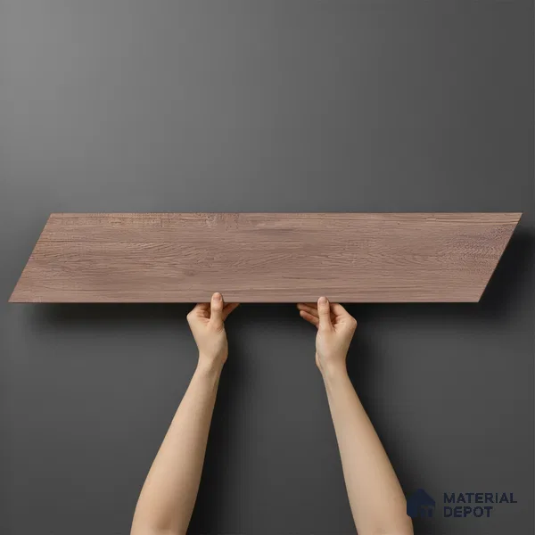 Wood Look Floor Tile TL 10393 Chevron Tropez Pewter 35.43 inch x 6 inch Matte Finish Porcelain Tile - 9 mm | Suitable For living Room, Bedroom, Bathroom | 2-3 mm Spacer is Mandatory