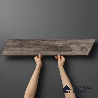 Wood Look Floor Tile TL 10394 Chevron Twilight 35.43 inch x 6 inch Matte Finish Porcelain Tile - 9 mm | Suitable For living Room, Bedroom, Bathroom | 2-3 mm Spacer is Mandatory