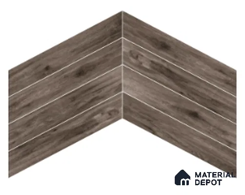 Wood Look Floor Tile TL 10394 Chevron Twilight 35.43 inch x 6 inch Matte Finish Porcelain Tile - 9 mm | Suitable For living Room, Bedroom, Bathroom | 2-3 mm Spacer is Mandatory