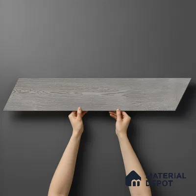 Wood Look Floor Tile TL 10387 B Oak Nouveau Grey 35.43 inch x 6 inch Matte Finish Vitrified Tile - 9 mm | Suitable For living Room, Bedroom, Bathroom | 2-3 mm Spacer is Mandatory