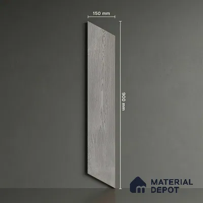Wood Look Floor Tile TL 10387 B Oak Nouveau Grey 35.43 inch x 6 inch Matte Finish Vitrified Tile - 9 mm | Suitable For living Room, Bedroom, Bathroom | 2-3 mm Spacer is Mandatory
