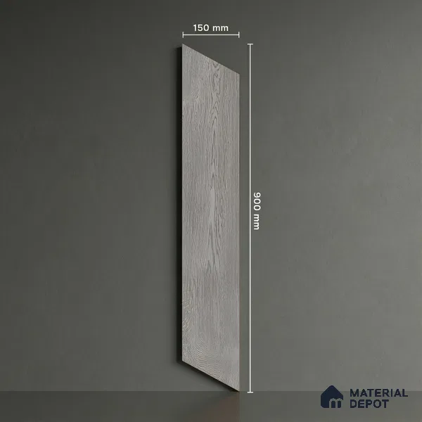 Wood Look Floor Tile TL 10387 B Oak Nouveau Grey 35.43 inch x 6 inch Matte Finish Vitrified Tile - 9 mm | Suitable For living Room, Bedroom, Bathroom | 2-3 mm Spacer is Mandatory