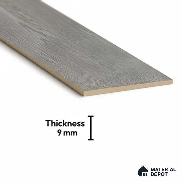 Wood Look Floor Tile TL 10387 B Oak Nouveau Grey 35.43 inch x 6 inch Matte Finish Vitrified Tile - 9 mm | Suitable For living Room, Bedroom, Bathroom | 2-3 mm Spacer is Mandatory