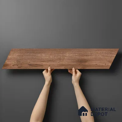 Wood Look Floor Tile TL 10387 C Oak Slate 35.43 inch x 6 inch Matte Finish Vitrified Tile - 9 mm | Suitable For living Room, Bedroom, Bathroom | 2-3 mm Spacer is Mandatory