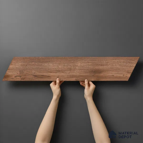Wood Look Floor Tile TL 10387 C Oak Slate 35.43 inch x 6 inch Matte Finish Vitrified Tile - 9 mm | Suitable For living Room, Bedroom, Bathroom | 2-3 mm Spacer is Mandatory