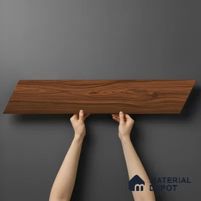 Wood Look Floor Tile TL 10387 D Oak Walnut 35.43 inch x 6 inch Matte Finish Vitrified Tile - 9 mm | Suitable For living Room, Bedroom, Bathroom | 2-3 mm Spacer is Mandatory
