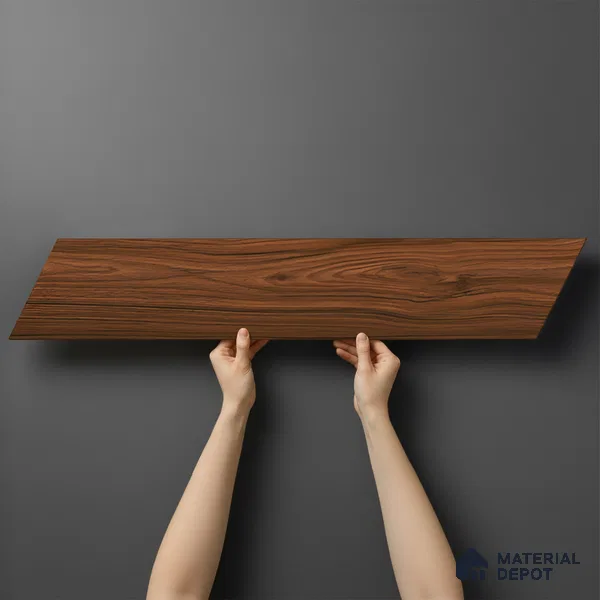 Wood Look Floor Tile TL 10387 D Oak Walnut 35.43 inch x 6 inch Matte Finish Vitrified Tile - 9 mm | Suitable For living Room, Bedroom, Bathroom | 2-3 mm Spacer is Mandatory