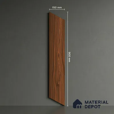 Wood Look Floor Tile TL 10387 D Oak Walnut 35.43 inch x 6 inch Matte Finish Vitrified Tile - 9 mm | Suitable For living Room, Bedroom, Bathroom | 2-3 mm Spacer is Mandatory
