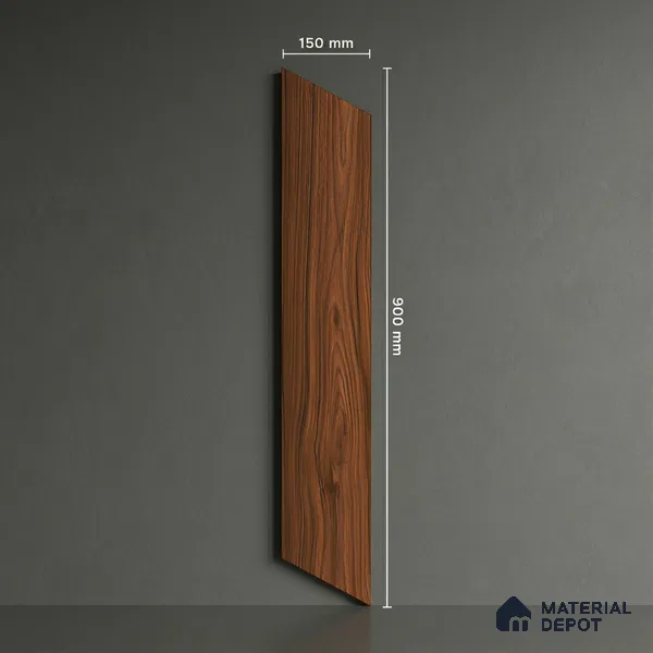 Wood Look Floor Tile TL 10387 D Oak Walnut 35.43 inch x 6 inch Matte Finish Vitrified Tile - 9 mm | Suitable For living Room, Bedroom, Bathroom | 2-3 mm Spacer is Mandatory
