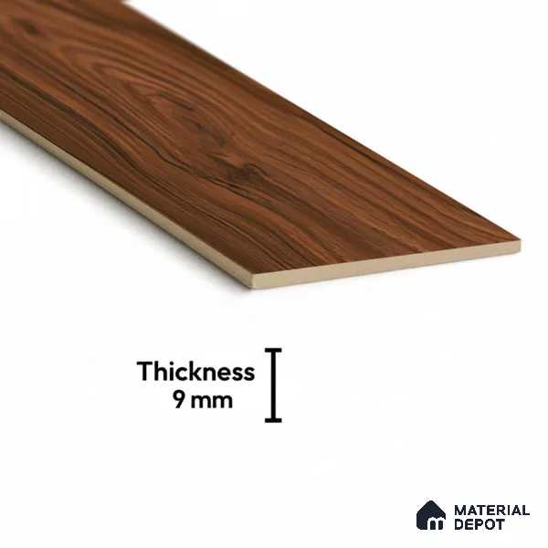 Wood Look Floor Tile TL 10387 D Oak Walnut 35.43 inch x 6 inch Matte Finish Vitrified Tile - 9 mm | Suitable For living Room, Bedroom, Bathroom | 2-3 mm Spacer is Mandatory