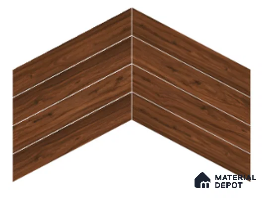 Wood Look Floor Tile TL 10387 D Oak Walnut 35.43 inch x 6 inch Matte Finish Vitrified Tile - 9 mm | Suitable For living Room, Bedroom, Bathroom | 2-3 mm Spacer is Mandatory