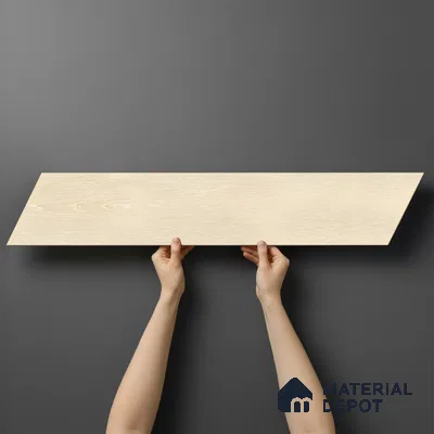 Wood Look Floor Tile TL 10387 Oak Polar 35.43 inch x 6 inch Matte Finish Vitrified Tile - 9 mm | Suitable For living Room, Bedroom, Bathroom | 2-3 mm Spacer is Mandatory