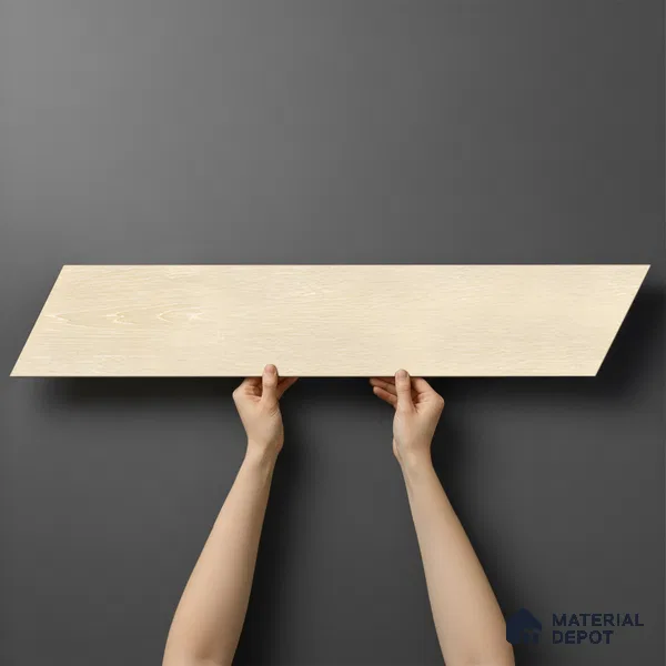 Wood Look Floor Tile TL 10387 Oak Polar 35.43 inch x 6 inch Matte Finish Vitrified Tile - 9 mm | Suitable For living Room, Bedroom, Bathroom | 2-3 mm Spacer is Mandatory