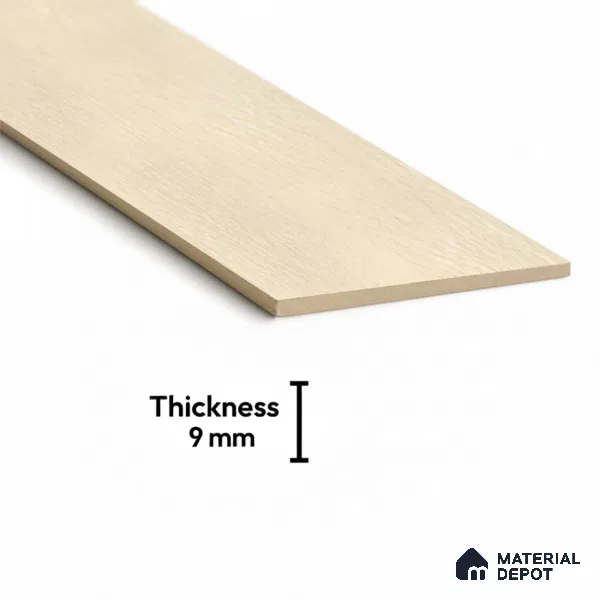 Wood Look Floor Tile TL 10387 Oak Polar 35.43 inch x 6 inch Matte Finish Vitrified Tile - 9 mm | Suitable For living Room, Bedroom, Bathroom | 2-3 mm Spacer is Mandatory