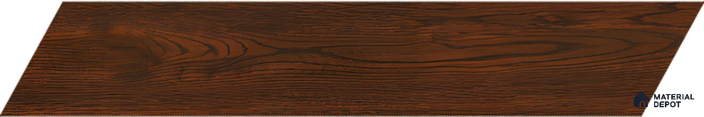 Wood Look Floor Tile TL 10381 Brown Walnut 35.43 inch x 6 inch Matte Finish Vitrified Tile - 9 mm | Suitable For living Room, Bedroom, Bathroom | 2-3 mm Spacer is Mandatory