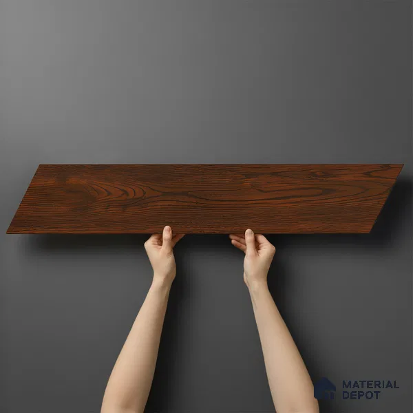 Wood Look Floor Tile TL 10381 Brown Walnut 35.43 inch x 6 inch Matte Finish Vitrified Tile - 9 mm | Suitable For living Room, Bedroom, Bathroom | 2-3 mm Spacer is Mandatory