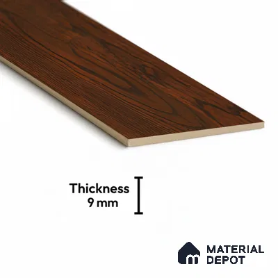 Wood Look Floor Tile TL 10381 Brown Walnut 35.43 inch x 6 inch Matte Finish Vitrified Tile - 9 mm | Suitable For living Room, Bedroom, Bathroom | 2-3 mm Spacer is Mandatory