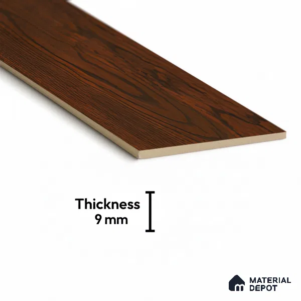 Wood Look Floor Tile TL 10381 Brown Walnut 35.43 inch x 6 inch Matte Finish Vitrified Tile - 9 mm | Suitable For living Room, Bedroom, Bathroom | 2-3 mm Spacer is Mandatory