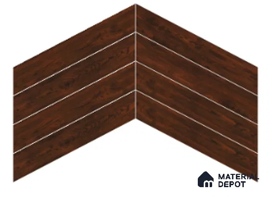 Wood Look Floor Tile TL 10381 Brown Walnut 35.43 inch x 6 inch Matte Finish Vitrified Tile - 9 mm | Suitable For living Room, Bedroom, Bathroom | 2-3 mm Spacer is Mandatory