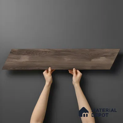 Wood Look Floor Tile TL 10391 Chevron Novara 35.43 inch x 6 inch Matte Finish Porcelain Tile - 9 mm | Suitable For living Room, Bedroom, Bathroom | 2-3 mm Spacer is Mandatory
