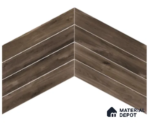 Wood Look Floor Tile TL 10391 Chevron Novara 35.43 inch x 6 inch Matte Finish Porcelain Tile - 9 mm | Suitable For living Room, Bedroom, Bathroom | 2-3 mm Spacer is Mandatory