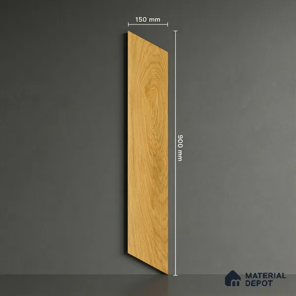 Wood Look Floor Tile TL 10385 Fawn Oak 35.43 inch x 6 inch Matte Finish Ceramic Tile - 9 mm | Suitable For living Room, Bedroom, Bathroom | 2-3 mm Spacer is Mandatory