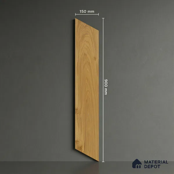 Wood Look Floor Tile TL 10395 B Chevron Golden Oak 35.43 inch x 6 inch Matte Finish Porcelain Tile - 9 mm | Suitable For living Room, Bedroom, Bathroom | 2-3 mm Spacer is Mandatory