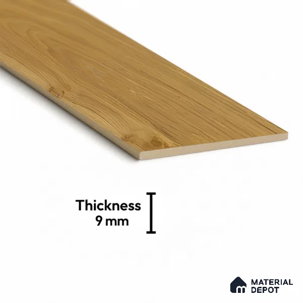 Wood Look Floor Tile TL 10395 B Chevron Golden Oak 35.43 inch x 6 inch Matte Finish Porcelain Tile - 9 mm | Suitable For living Room, Bedroom, Bathroom | 2-3 mm Spacer is Mandatory